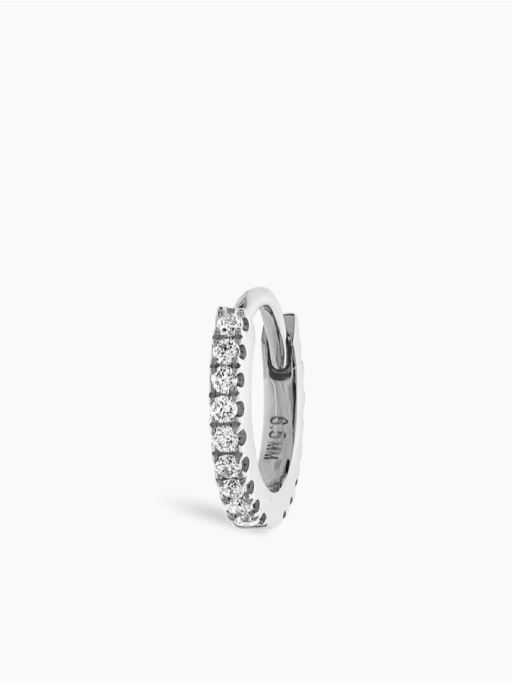 Maria Tash 6.5mm white gold and diamond infinity hoop earring